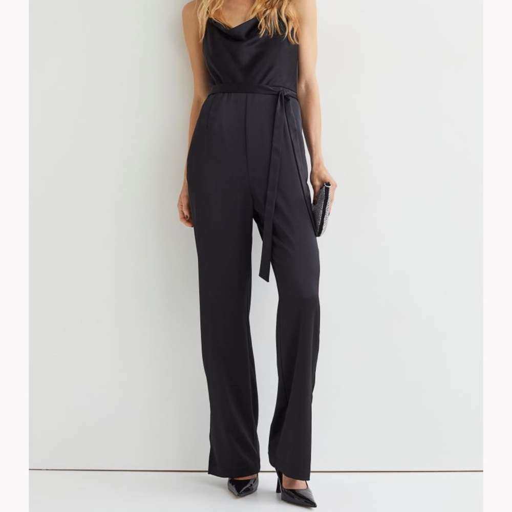 H&M Satin Jumpsuit - Size XXL - Black
